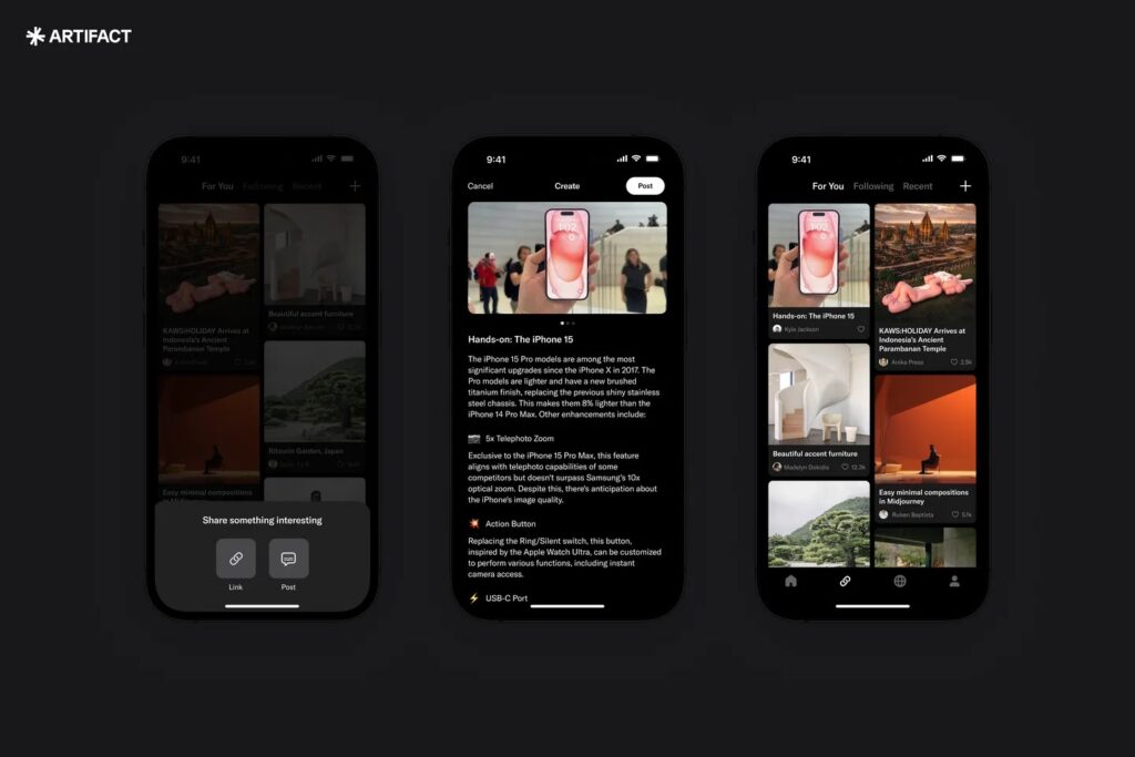 La aplicación de noticias Artifact se presenta como un serio rival de X y Threads artefacto
