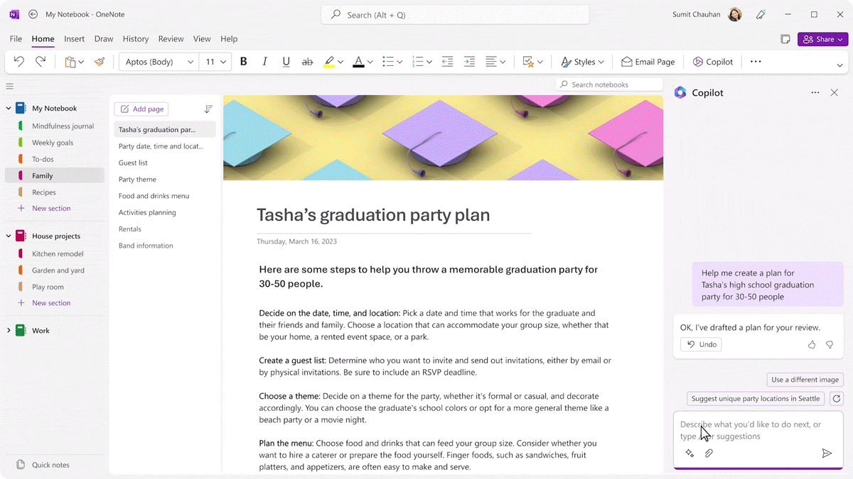 Microsoft OneNote viene con la nueva función Copilot en noviembre