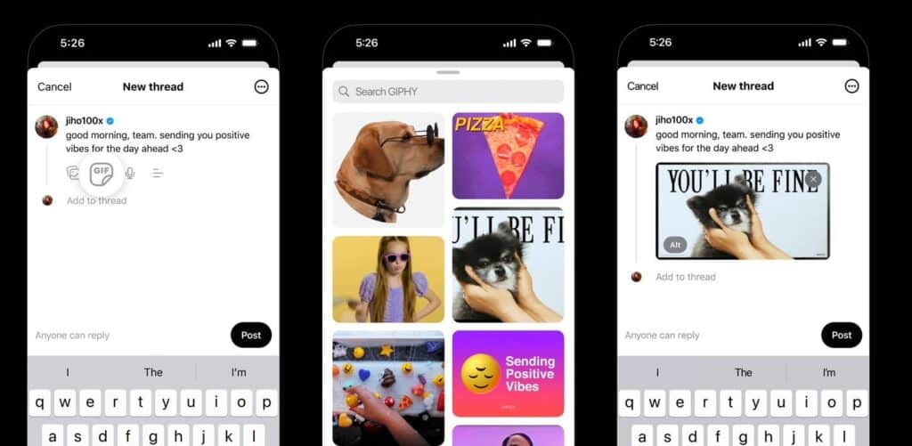 Threads ahora se actualiza con soporte para encuestas y GIF