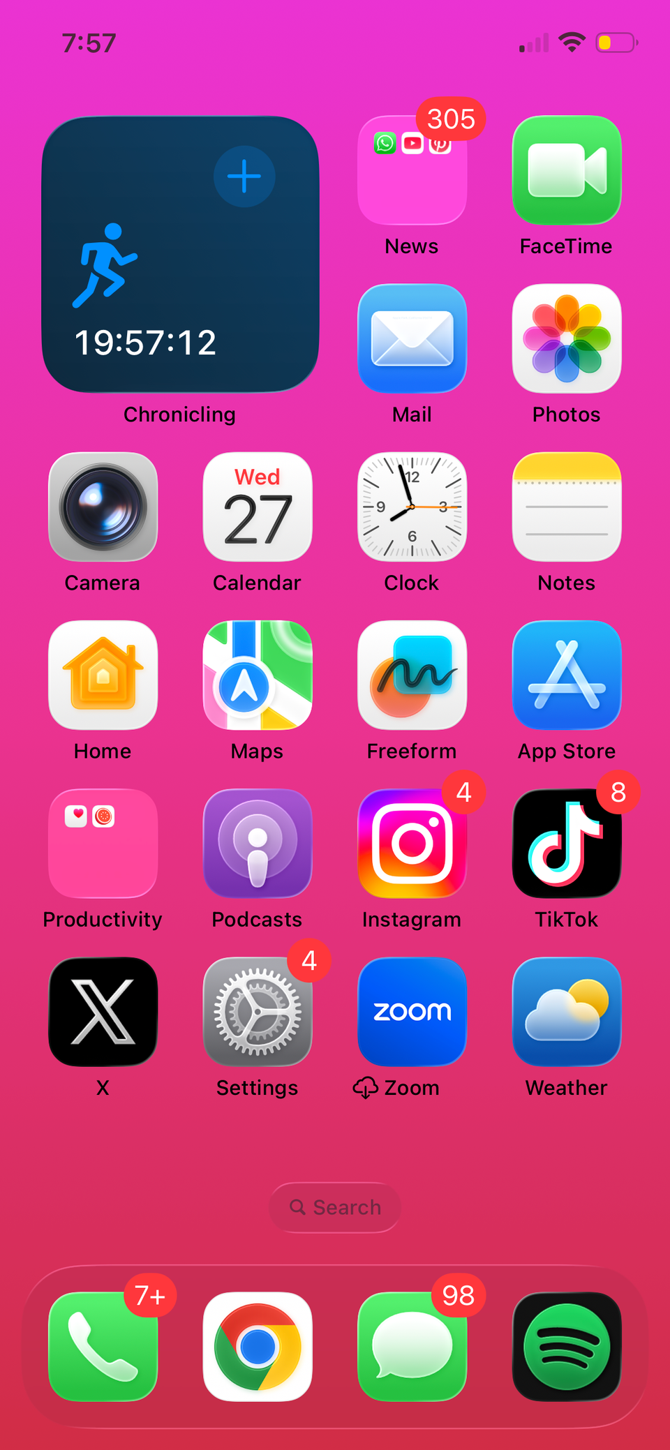 El widget interactivo de Chronicling para iPhone.